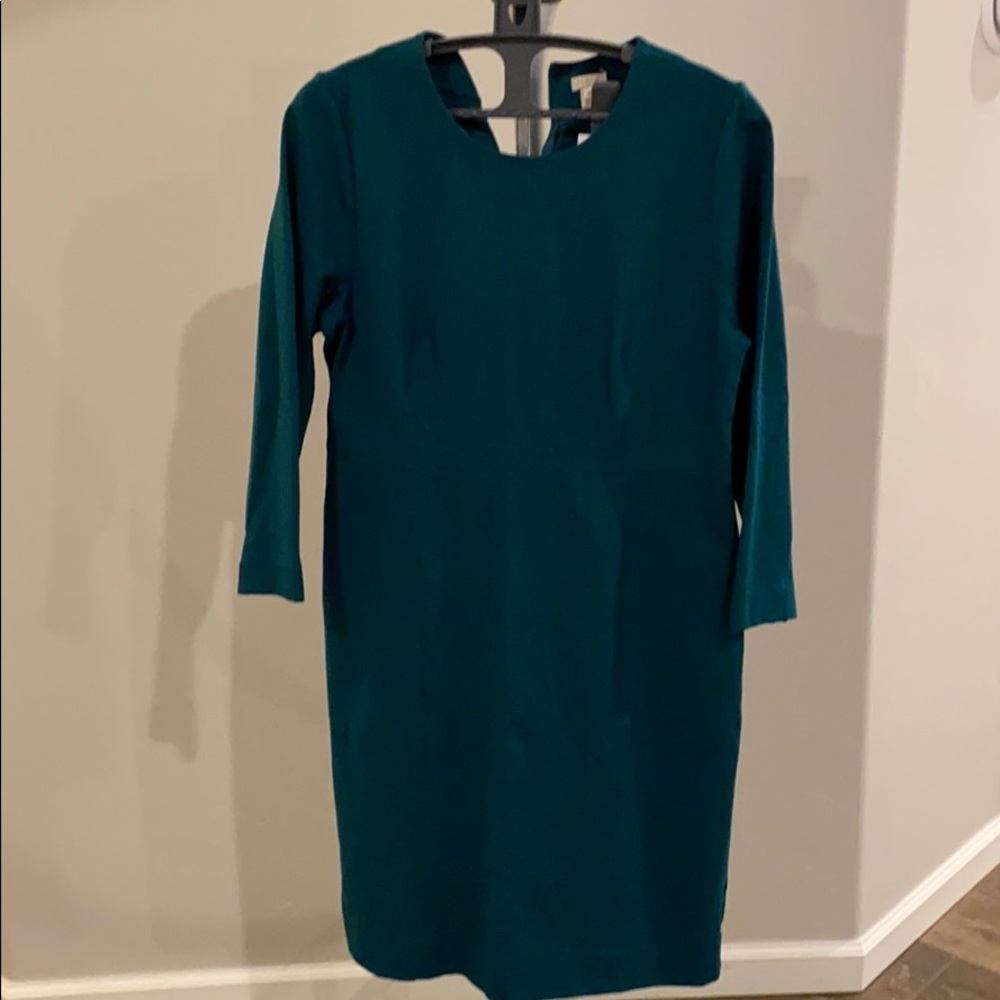 NWT JCrew green 3/4 sleeve dress